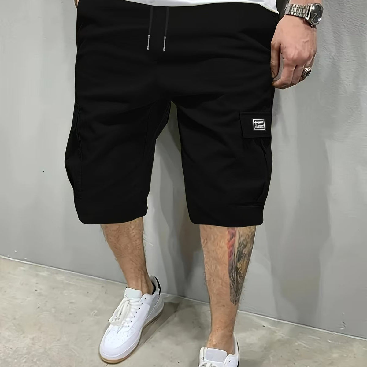 Shorts Summer Men's American Fifth Pants Overalls Korean Black