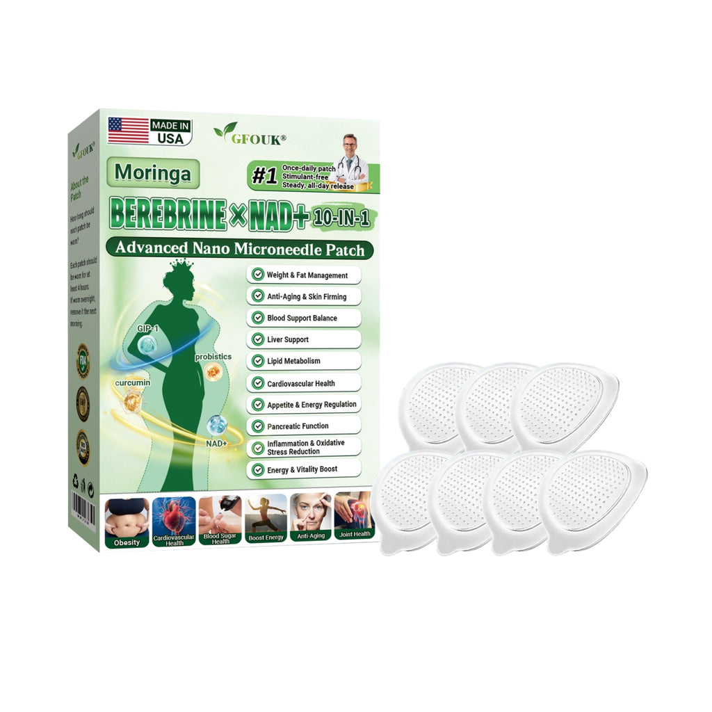 Patch nano-micro-aiguilles avancé 10 en 1 à base de moringa et de berbérine