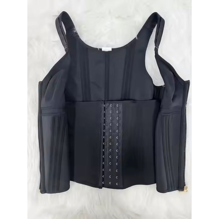 Mesh Belly Contracting And Waist Slimming Three Breasted Corset