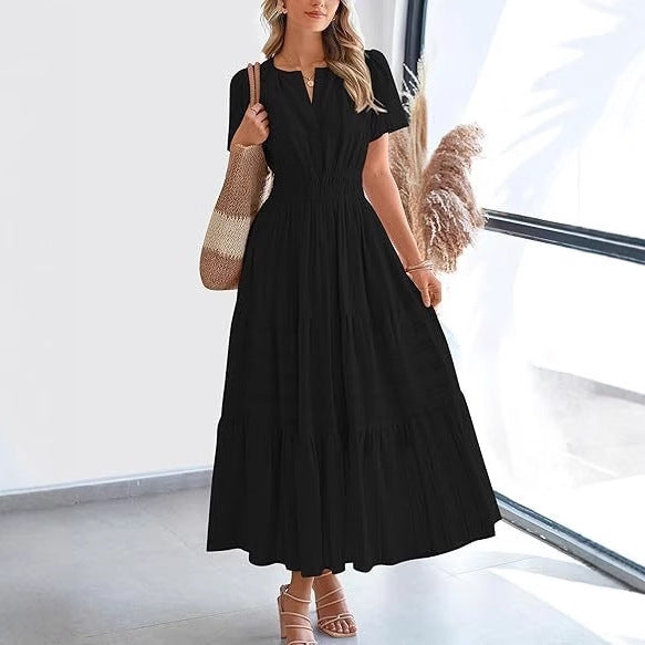 V-Neck Swing Dress