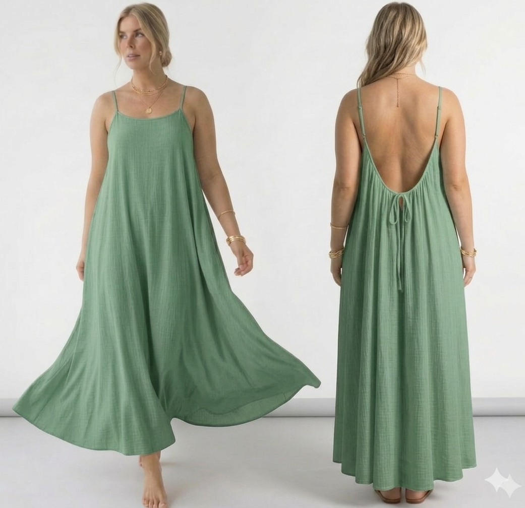 Silk Whisper Backless Cami Dress, photo 3 of 12