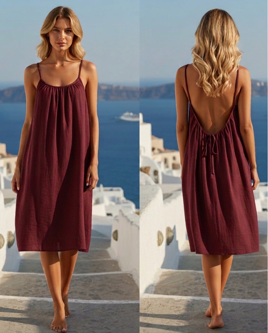 Backless Spaghetti Strap Dress