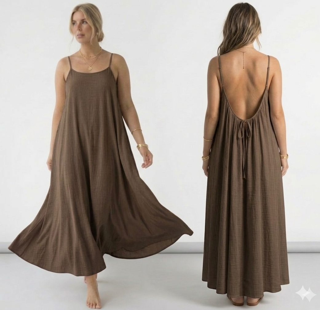 Silk Whisper Backless Cami Dress, photo 5 of 12