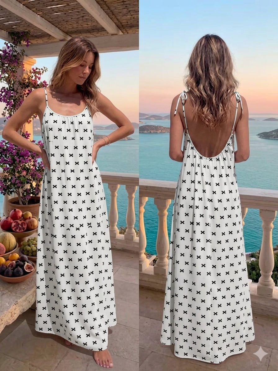 Strap Maxi Dress With Open Back