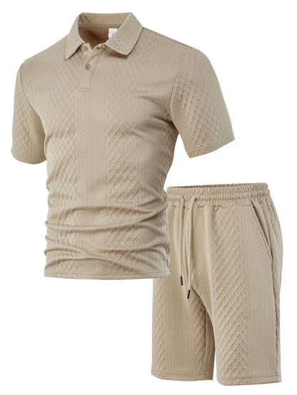 Figured Cloth Men's Casual Thin Short Sleeve Suit