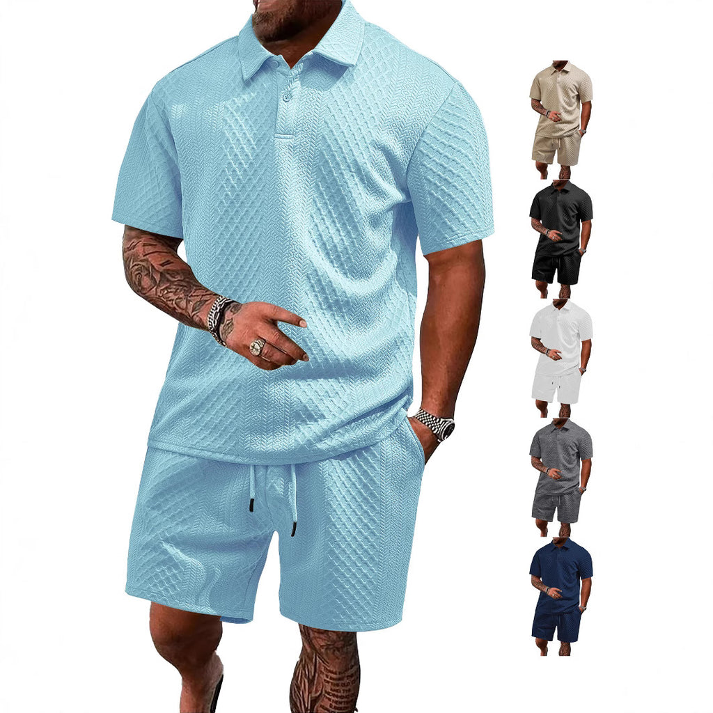Figured Cloth Men's Casual Thin Short Sleeve Suit